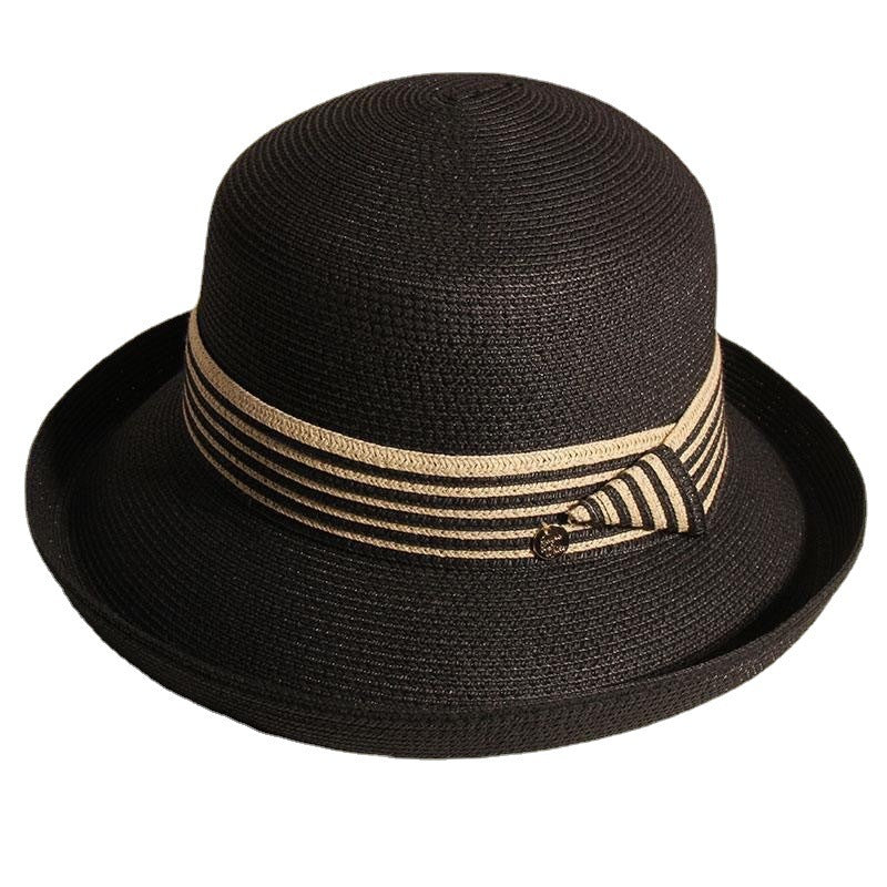 Wholesale Hats Fiber Bowler / Cloche Hat Bucket Hat Floppy Hat Casual Beach Elegant Wedding With Faux Pearl Splicing Headpiece Headwear