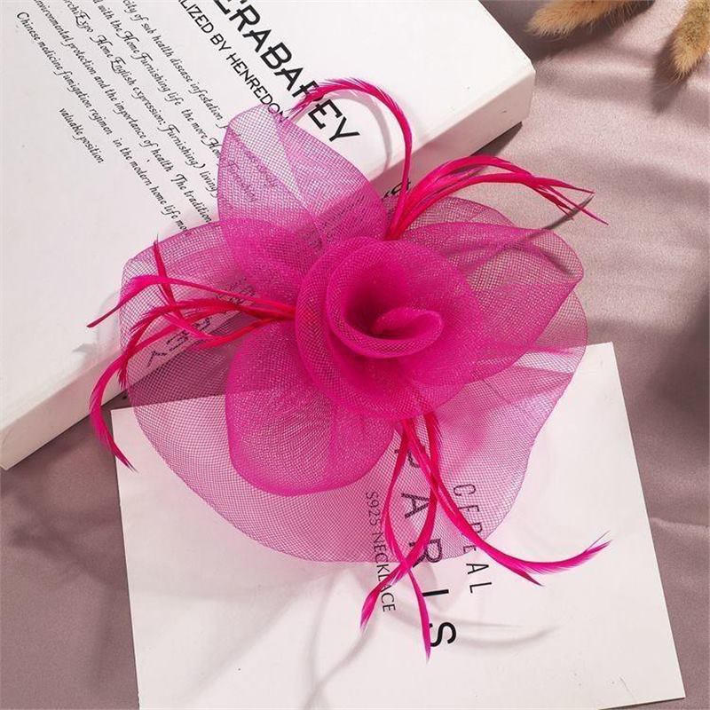 Wholesale Fascinators Headwear Headpiece Net Veil Hat Wedding Ladies Day With Floral Ruffles Headpiece Headwear