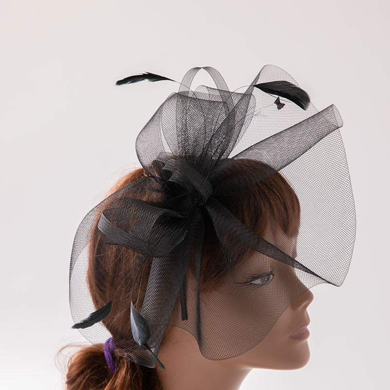 Wholesale Headbands Hats Headwear Tulle Floppy Hat Top Hat Veil Hat Wedding Tea Party Elegant Wedding With Bowknot Tulle Headpiece Headwear