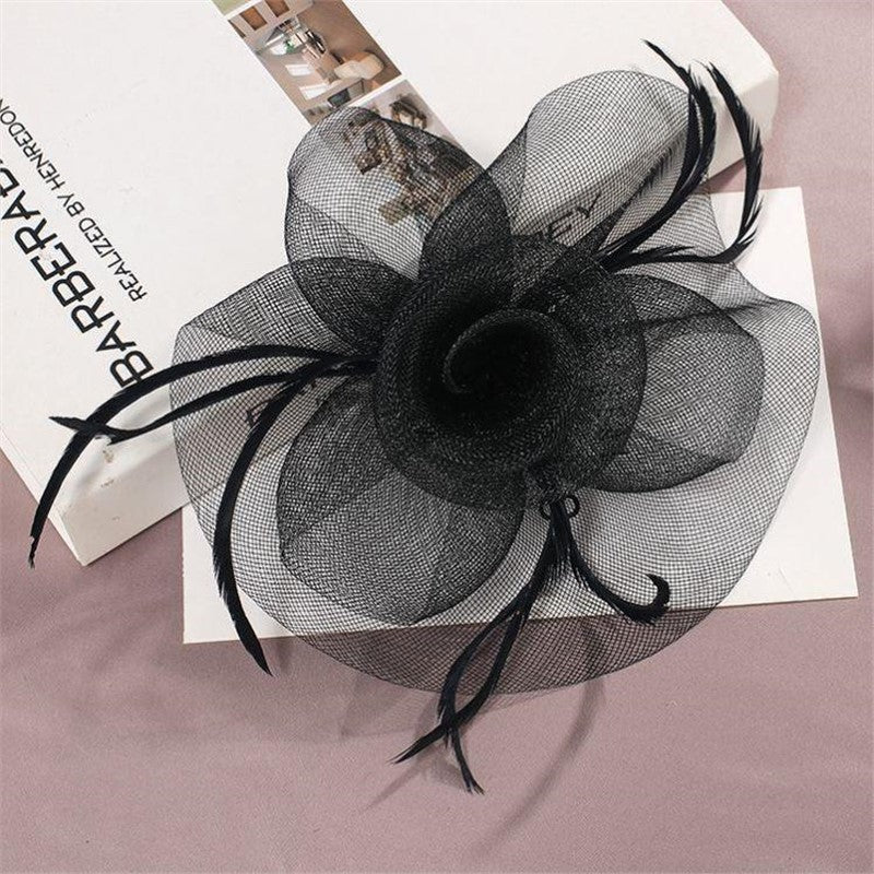 Wholesale Fascinators Headwear Headpiece Net Veil Hat Wedding Ladies Day With Floral Ruffles Headpiece Headwear