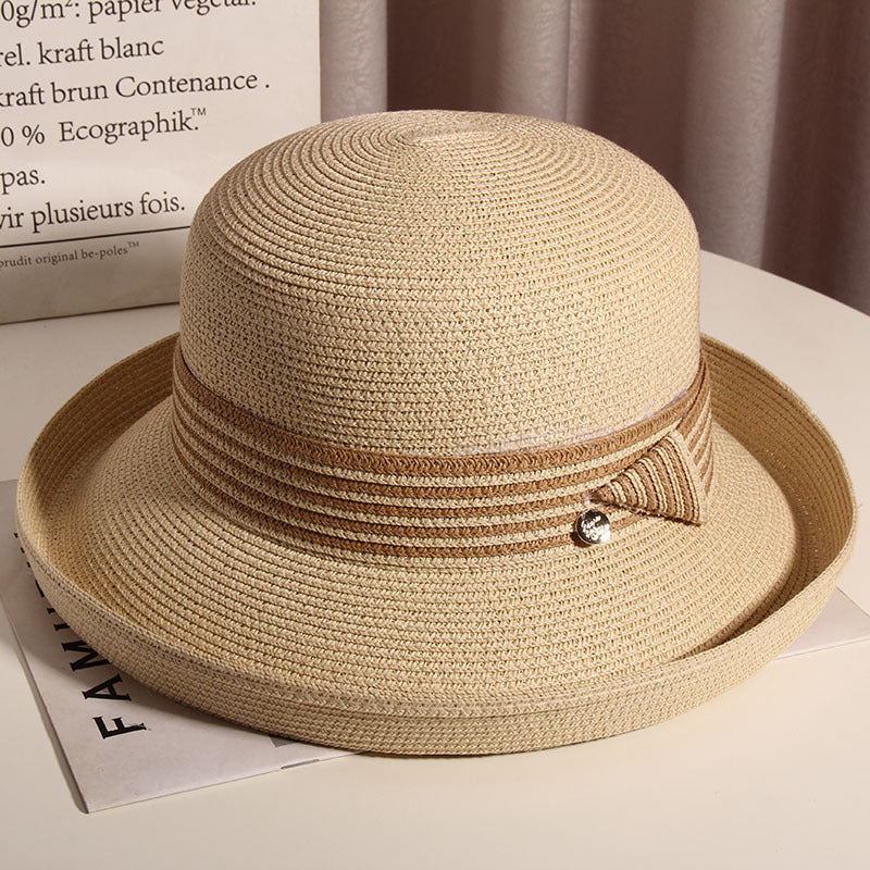 Wholesale Hats Fiber Bowler / Cloche Hat Bucket Hat Floppy Hat Casual Beach Elegant Wedding With Faux Pearl Splicing Headpiece Headwear