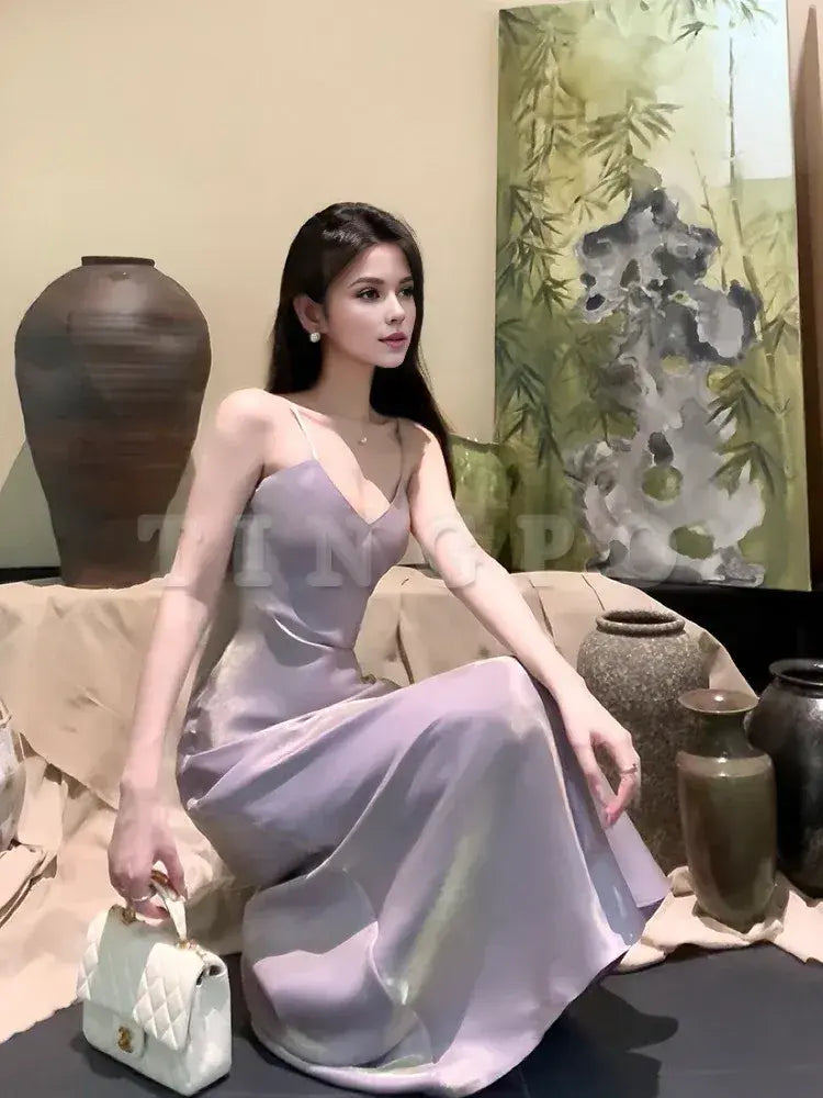 Wholesale Pretty A Line Spaghetti Straps Lilac Ankle Length Prom Dresses Simple Evening Dress formal wear dresses