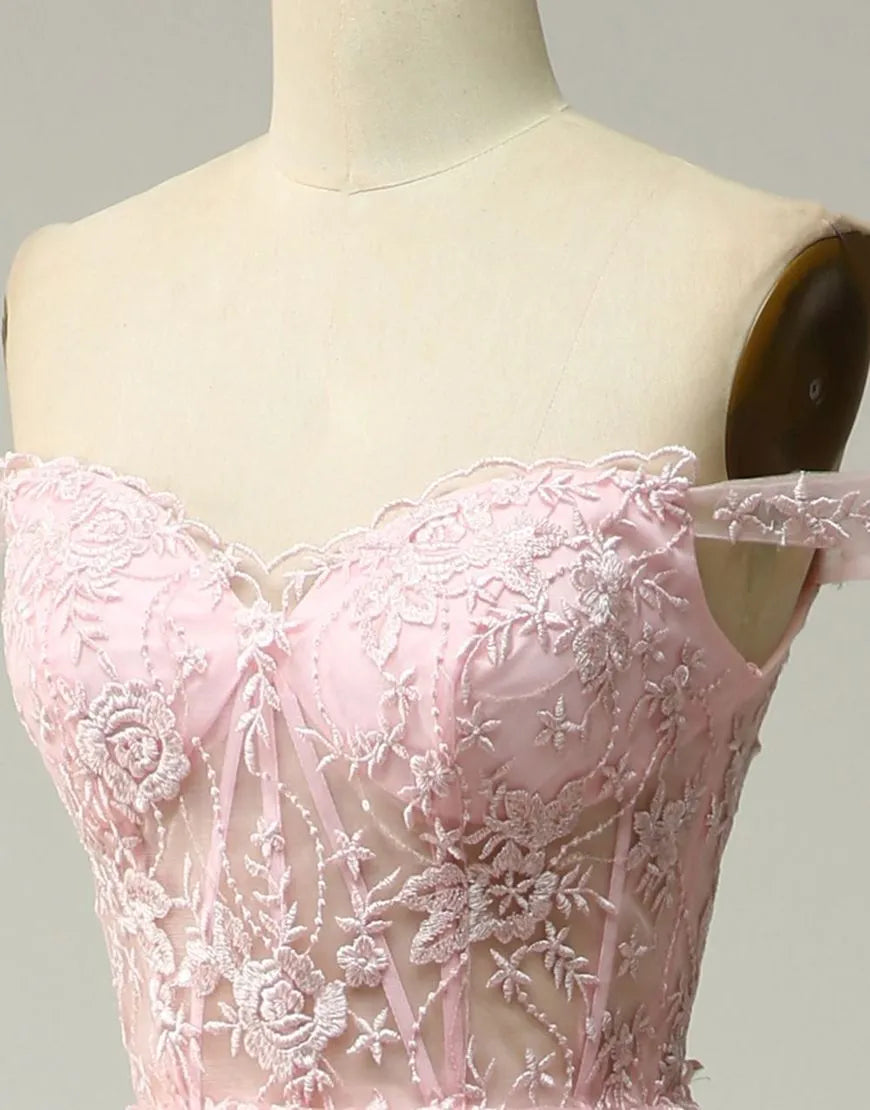 Wholesale Princess A-Line Off The Shoulder Tiered Prom Dress With Appliques prom dresses shops