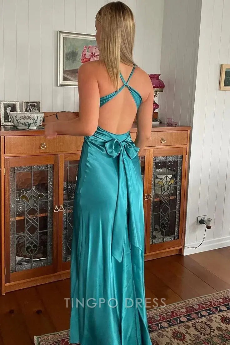 TingPo Wholesale Sexy Mermaid V neckline Long Prom Dress