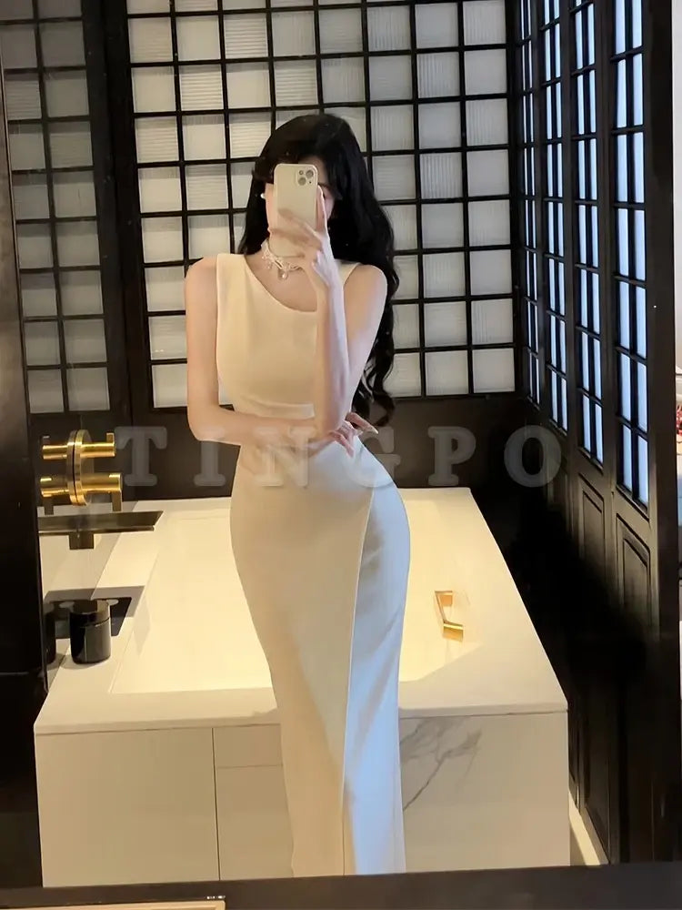 Wholesale Sexy Sheath Ivory Satin Slit Ankle Length Prom Dresses Evening Dress formal wear dresses