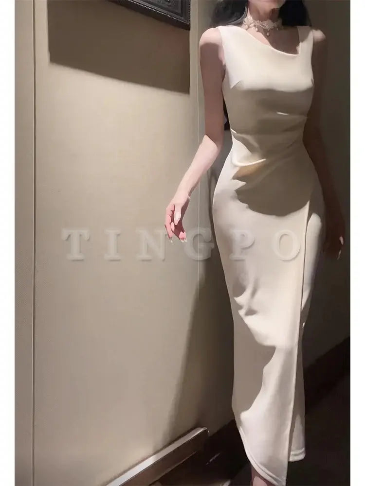 Wholesale Sexy Sheath Ivory Satin Slit Ankle Length Prom Dresses Evening Dress formal wear dresses