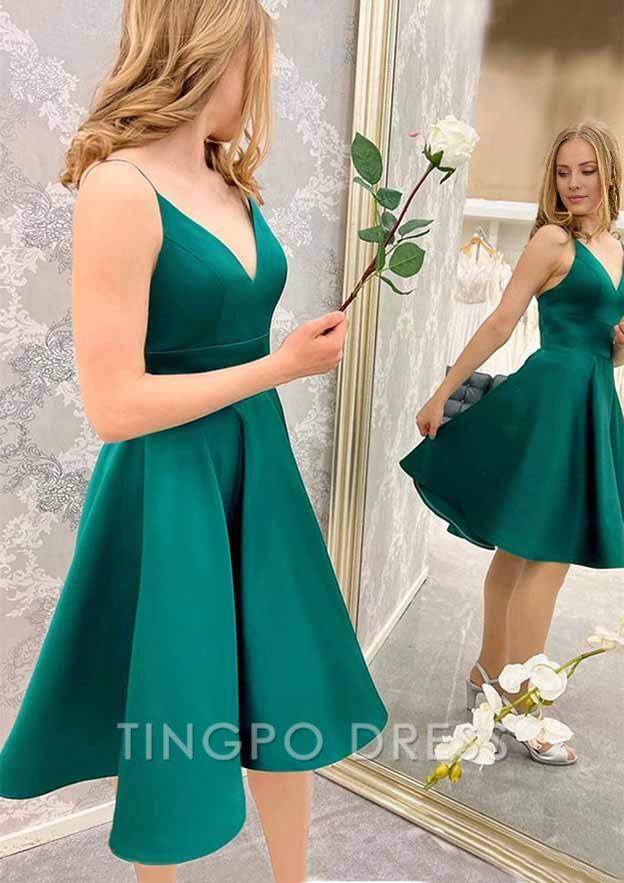 TingPo Wholesale Short A-line Satin Homecoming Dress