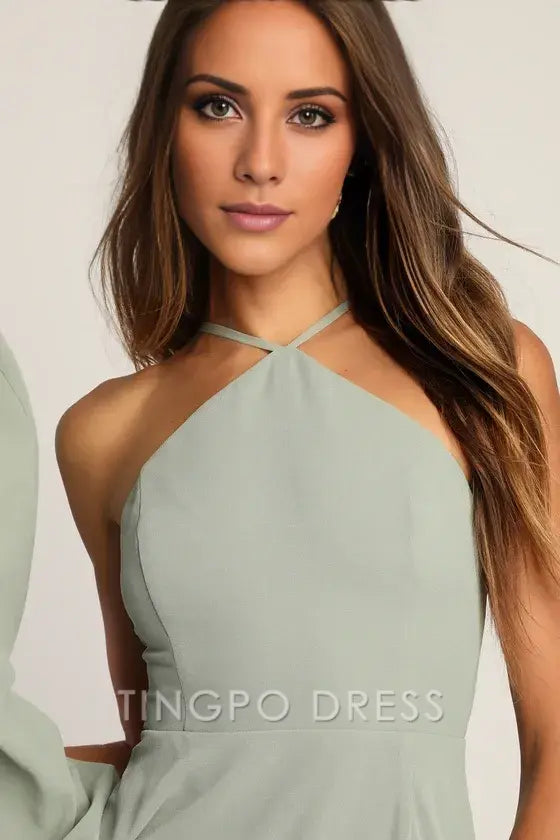 TingPo Wholesale Signature Elegance Absolutely Breathtaking Sage Brush Maxi Dress formal wear dresses