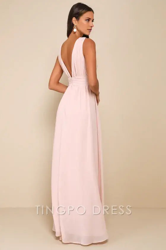 TingPo Wholesale Signature Elegance Heavenly Hues Blush Maxi Dress formal wear dresses