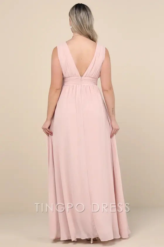 TingPo Wholesale Signature Elegance Heavenly Hues Blush Maxi Dress formal wear dresses