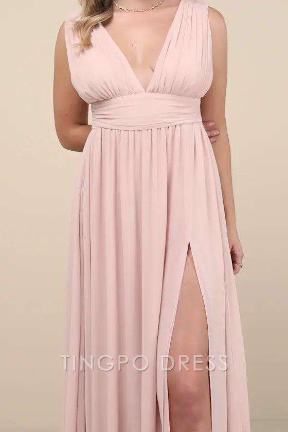 TingPo Wholesale Signature Elegance Heavenly Hues Blush Maxi Dress formal wear dresses