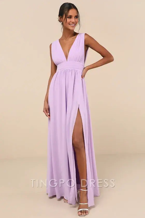 TingPo Wholesale Signature Elegance Heavenly Hues Lavender Maxi Dress formal wear dresses