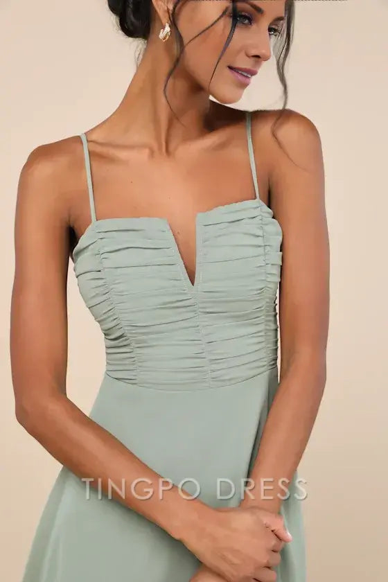 TingPo Wholesale Signature Elegance Sweeney Sage Brush Sleeveless Maxi Dress formal wear dresses