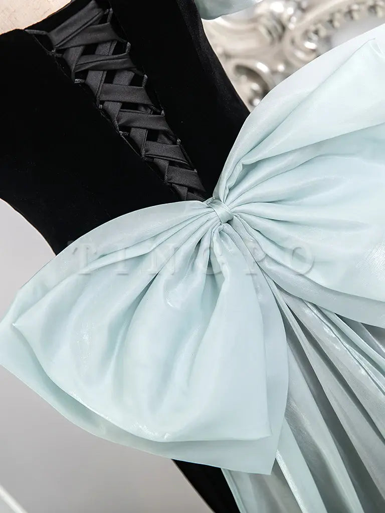 Wholesale Simple Mermaid Velvet Black Long Prom Dress Black Long Formal Dress gowns evening dresses