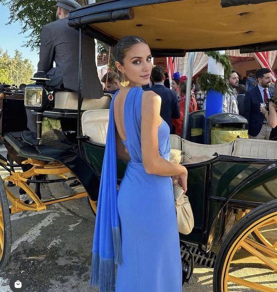 TingPo Wholesale Simple Sheath Royal Blue Long Prom Dresses Evening Dress