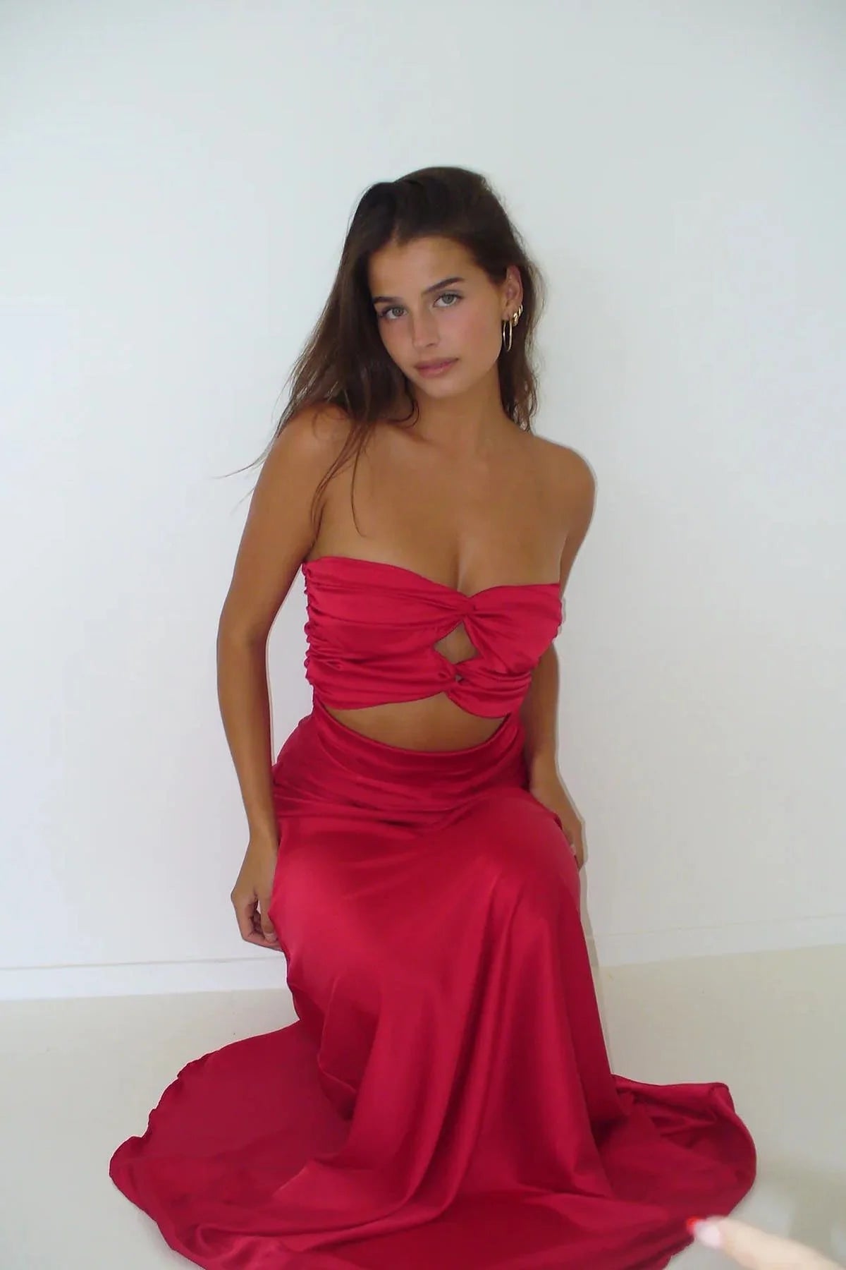 TingPo Wholesale Simple Sheath Sweetheart Blue Long Prom Dress with Keyhole