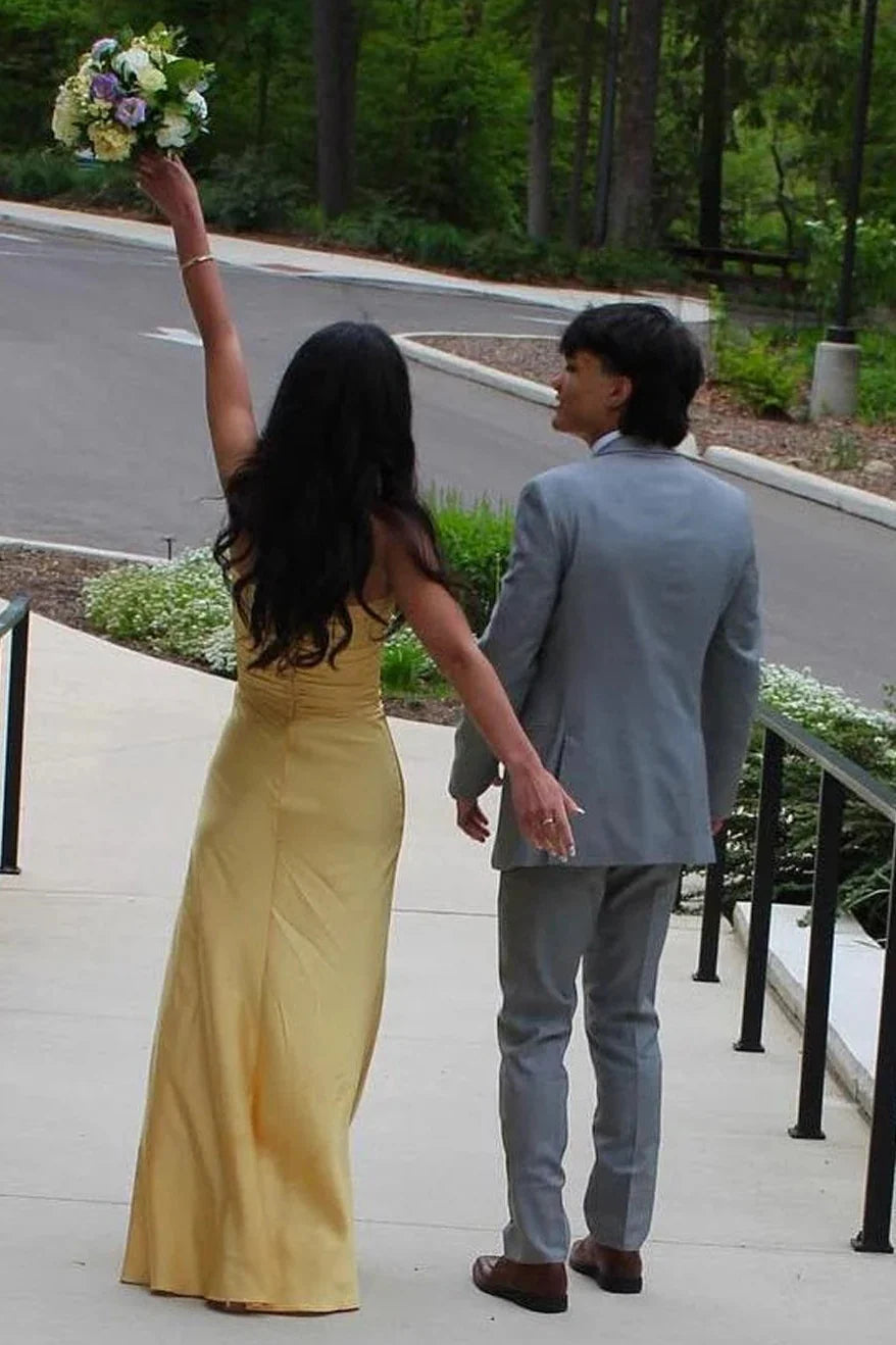 TingPo Wholesale Simple Sheath Sweetheart Blue Long Prom Dress with Keyhole