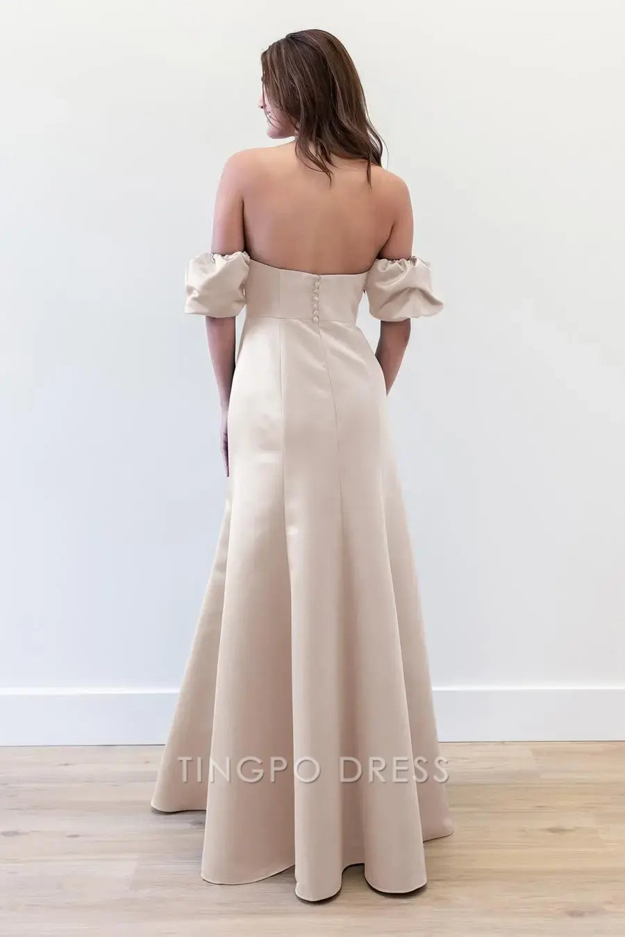 TingPo Wholesale Simple Solid Color Off-Shoulder Dress - Women's Casual Daily Basic Dress