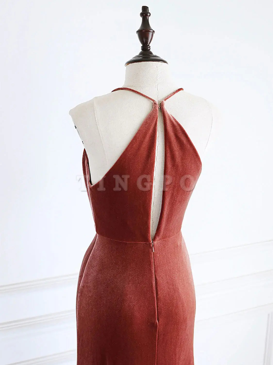 Wholesale Simple V Neck Mermaid Long Prom Dress Velvet Formal Evening Dresses gowns evening dresses