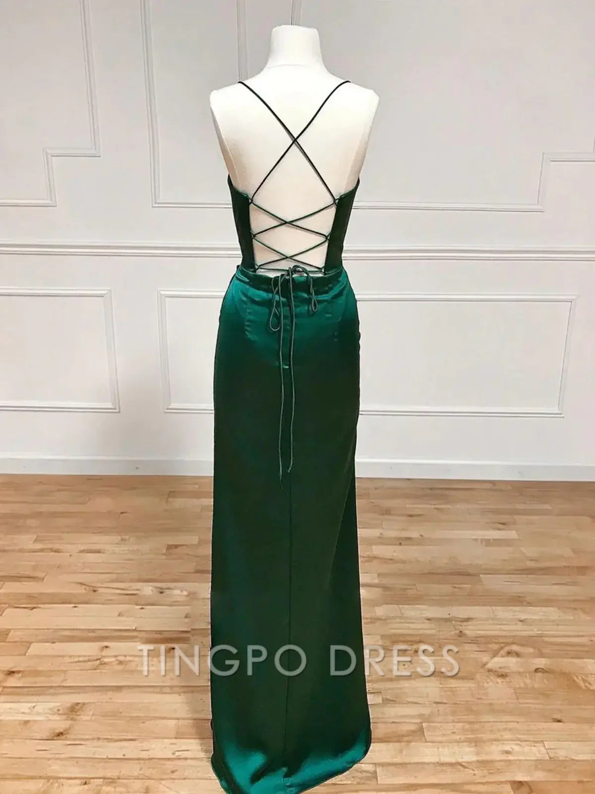 TingPo Wholesale Sweetheart Neck Green Mermaid Long Prom Dresses