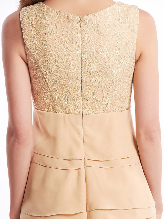 Wholesale Mother of the Bride Dress Strapless Knee Length Chiffon Sleeveless with Crystals