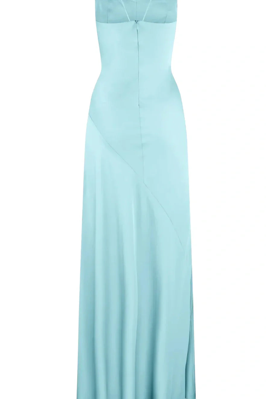 TingPo Wholesale Simple Sheath Spaghetti Straps Red Long Party Dress with Split Front