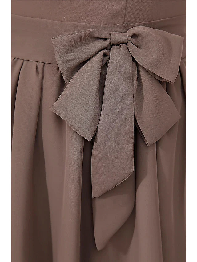 Wholesale A-Line Mother of the Bride Dress Sweet Jewel Neck Knee Length Chiffon Short Sleeve with Buttons