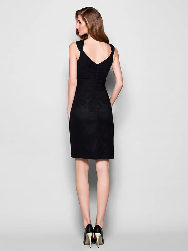 Wholesale Mother of the Bride Dress Straps Knee Length Chiffon Sleeveless with Crystals