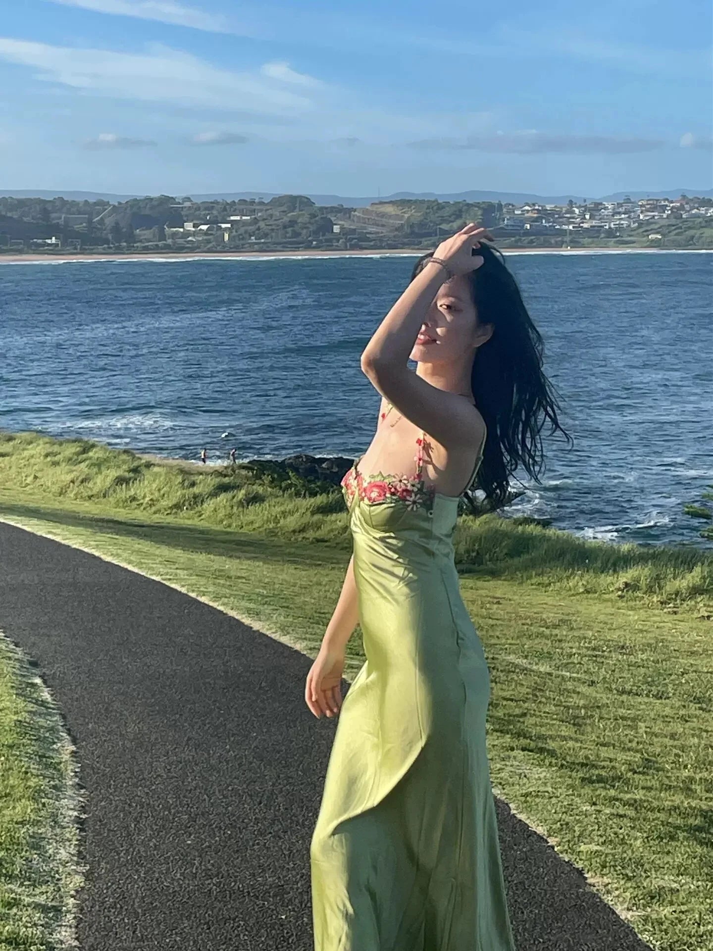 TingPo Wholesale Vintage Mermaid Straps Birthday Party Dresses Ankle Length Bud Green Prom Dresses