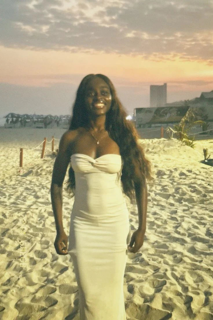 TingPo Wholesale Vintage Sheath Strapless Ivory Evening Dress Prom Dresses Long Birthday Outfits formal wear dresses