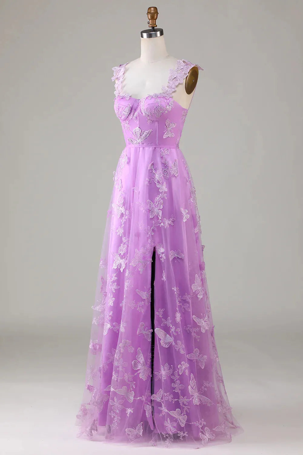 Wholesale Stunning A-Line Long Tulle Prom Dress with Split And 3D Butterflies prom clothing