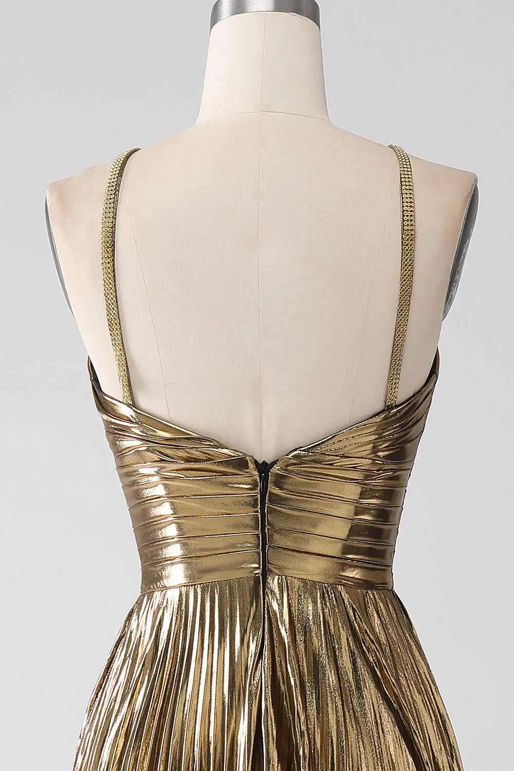 Wholesale Stylish Gold A-Line Halter Neck Long Prom Dress With Split