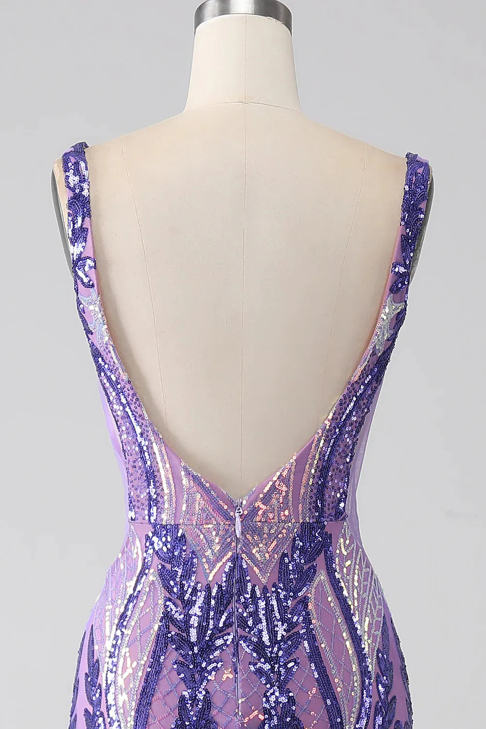 Wholesale Sparkly Purple Mermaid Deep V-Neck Long Prom Dress With Sequin prom dresses shops