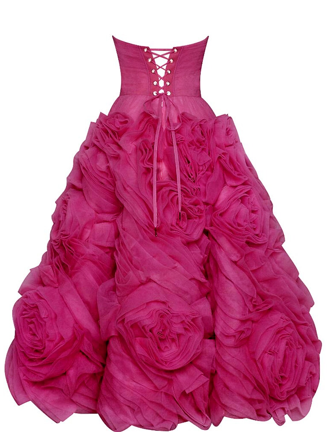 Wholesale A-Line Prom Dresses Floral Dress Masquerade Ankle Length Sleeveless Strapless Tulle Backless with Floral