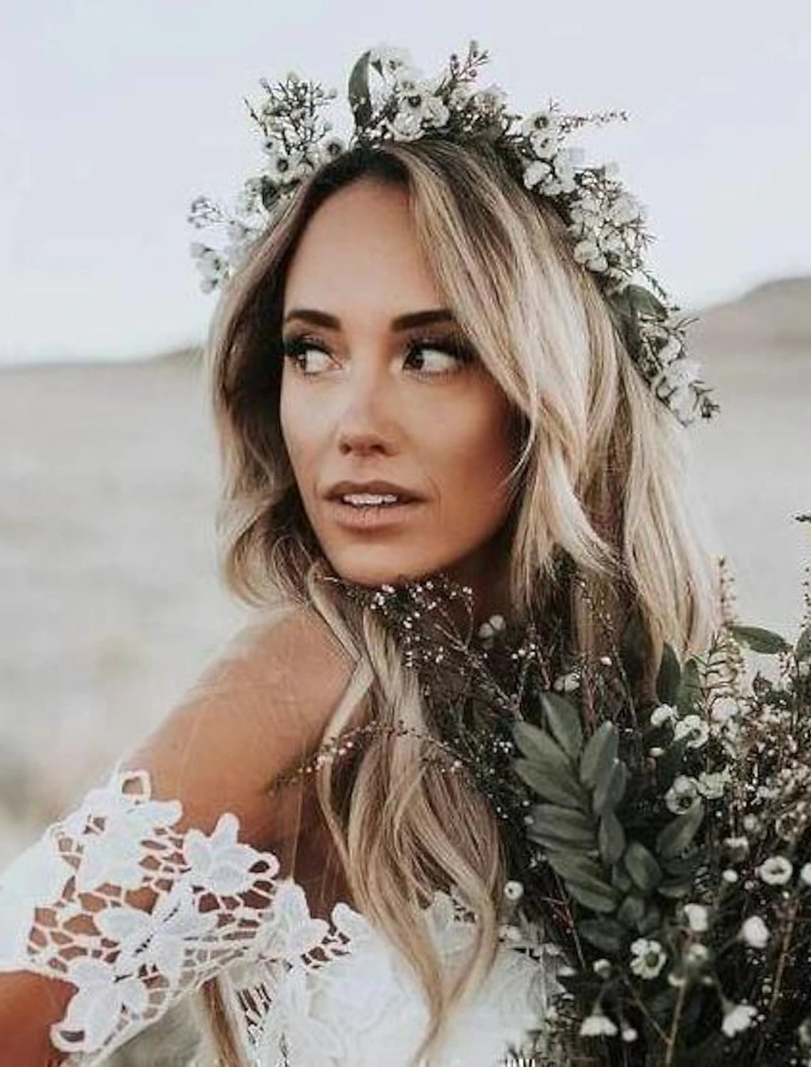 Wholesale  Beach Boho Wedding Dresses Mermaid / Trumpet Off Shoulder Cap Sleeve Chapel Train Lace Bridal Gowns With Appliques Solid