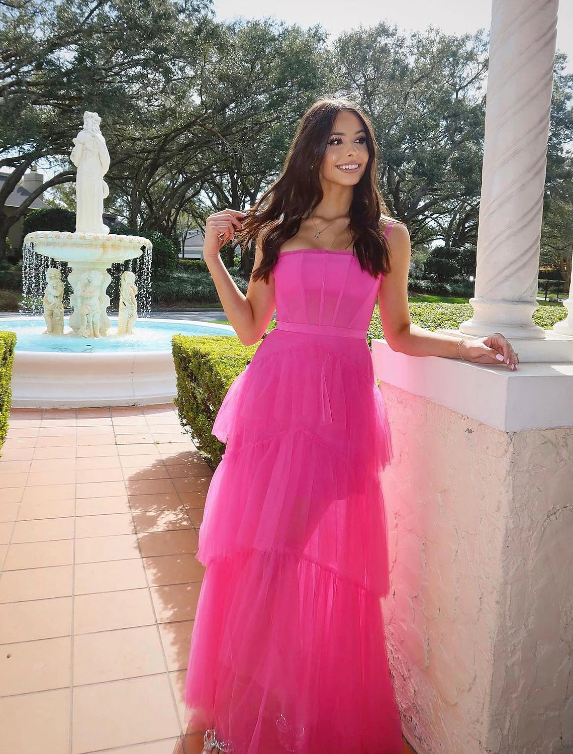 Wholesale Ball Gown Prom Dresses Elegant Dress Formal Prom Floor Length Sleeveless Spaghetti Strap Tulle with Ruched