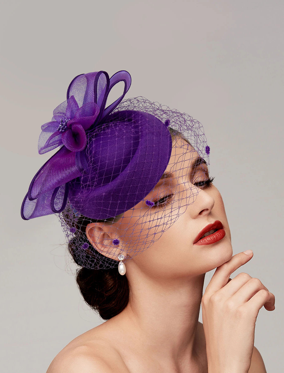 Wholesale Feathers / Net Fascinators / Hats / Headpiece with Feather / Cap / Flower 1 PC Wedding / Horse Race / Ladies Day Headpiece