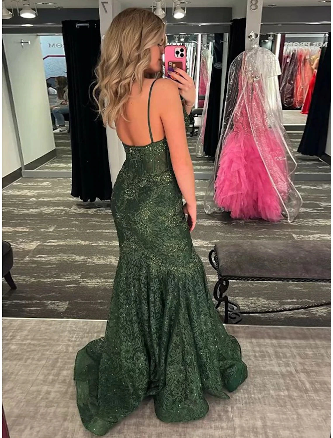 Wholesale Mermaid / Trumpet Evening Gown Maxi Dress Formal Prom Sweep / Brush Train Sleeveless Spaghetti Strap Spandex Backless with Crystals Appliques