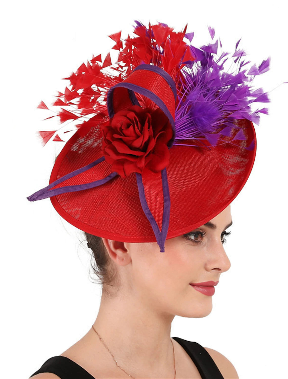 Wholesale Fascinators Sinamay Wedding Kentucky Derby Cocktail Retro Bridal With Feather Floral Headpiece Headwear