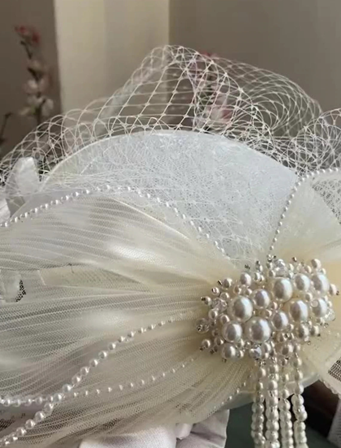 Wholesale Fascinators Kentucky Derby Hat Lace Bucket Hat Horse Race Ladies Day Melbourne Cup Elegant Lace With Imitation Pearl Bow(s) Headpiece Headwear
