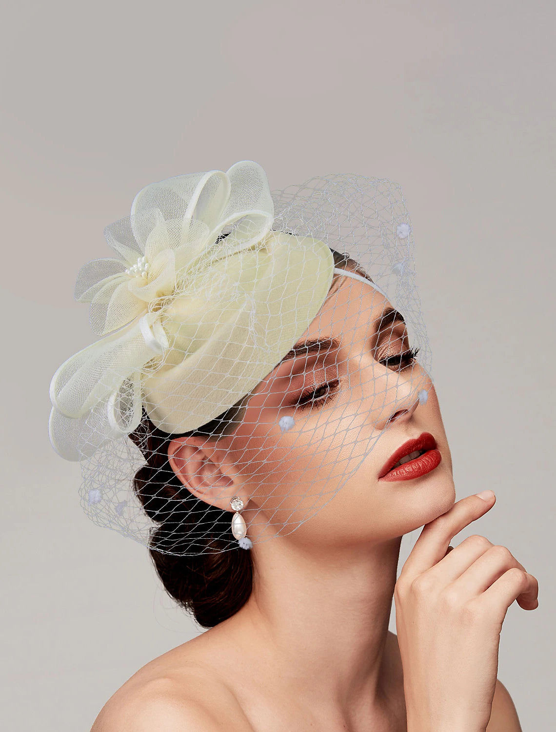 Wholesale Feathers / Net Fascinators / Hats / Headpiece with Feather / Cap / Flower 1 PC Wedding / Horse Race / Ladies Day Headpiece