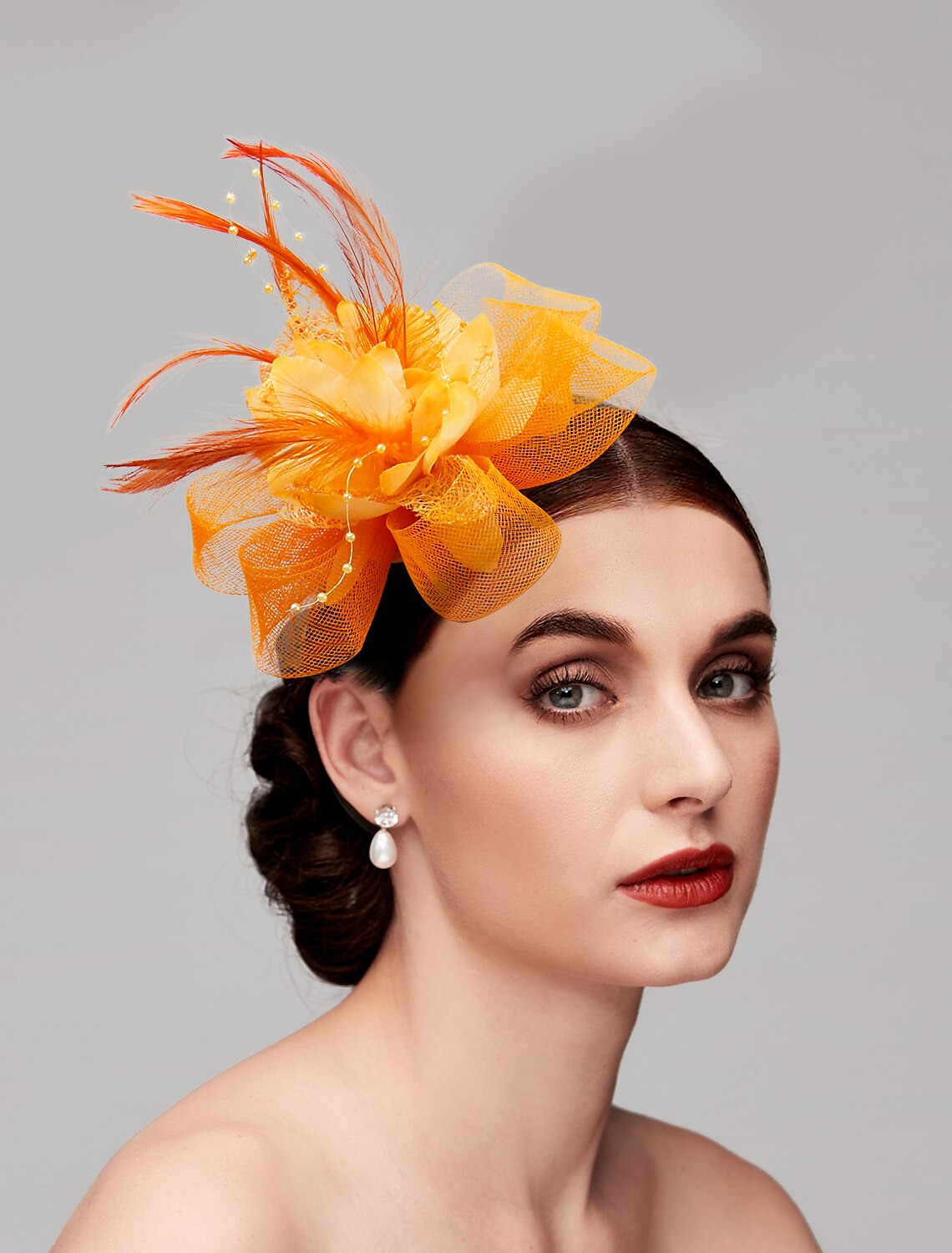 Wholesale Tulle / Feather / Net Headbands / Fascinators / Hats with 1 Piece Wedding / Special Occasion / Tea Party Headpiece