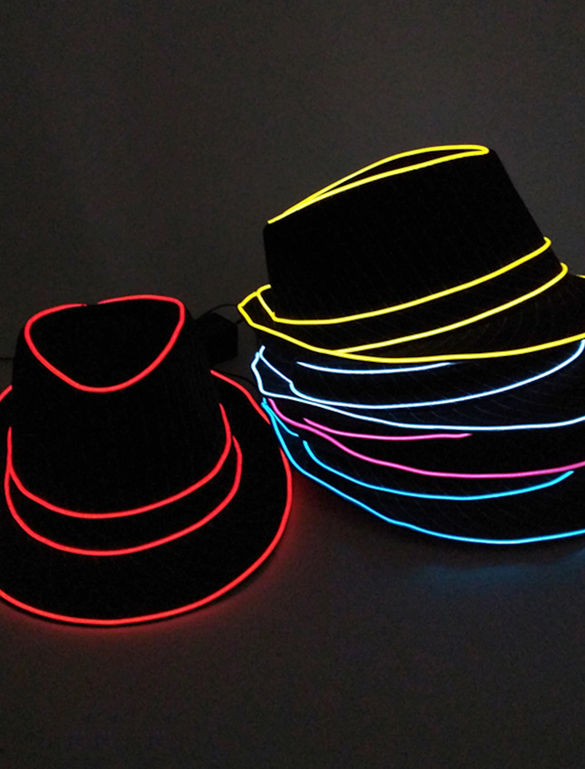 Wholesale Luminous Hat Gentleman Performance Hat LED Glow Top Hat Party Gift Birthday Wedding Costume Christmas Halloween Supplies