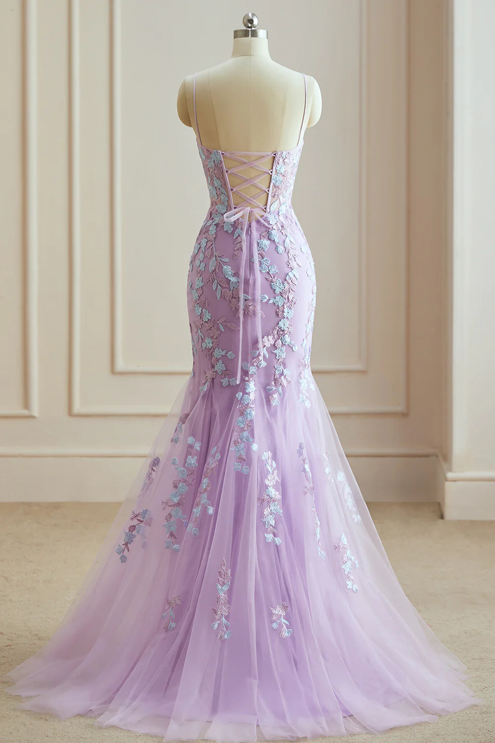 Wholesale Charming Mermaid Spaghetti Straps Lace Prom Dresses With Appliques Long Evening Gown