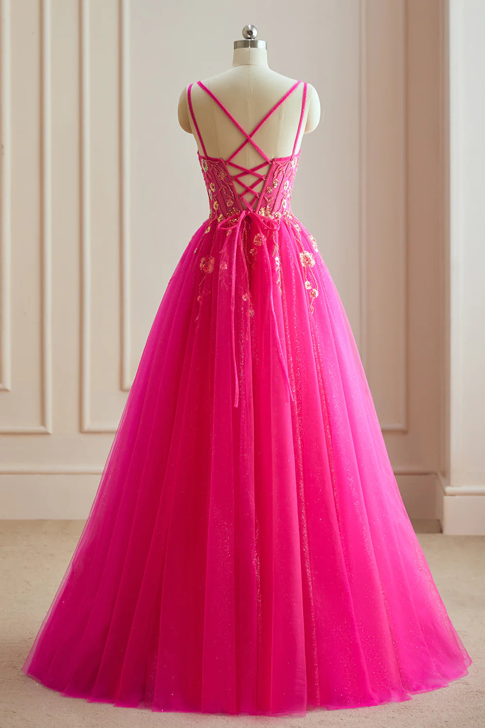 Wholesale Elegant A Line Spaghetti Straps Sleeveless Appliques Prom Dresses Dance Dresses
