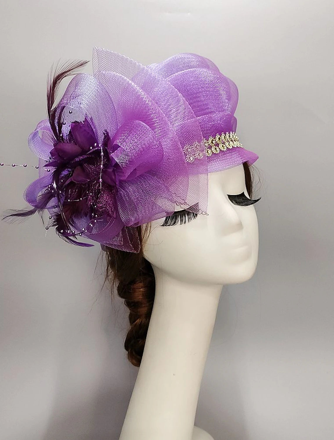 Wholesale Fascinators Kentucky Derby Hat Feathers Net Ladies Day Melbourne Cup Cocktail Royal Astcot Headpieces With Feather Cap Headpiece Headwear