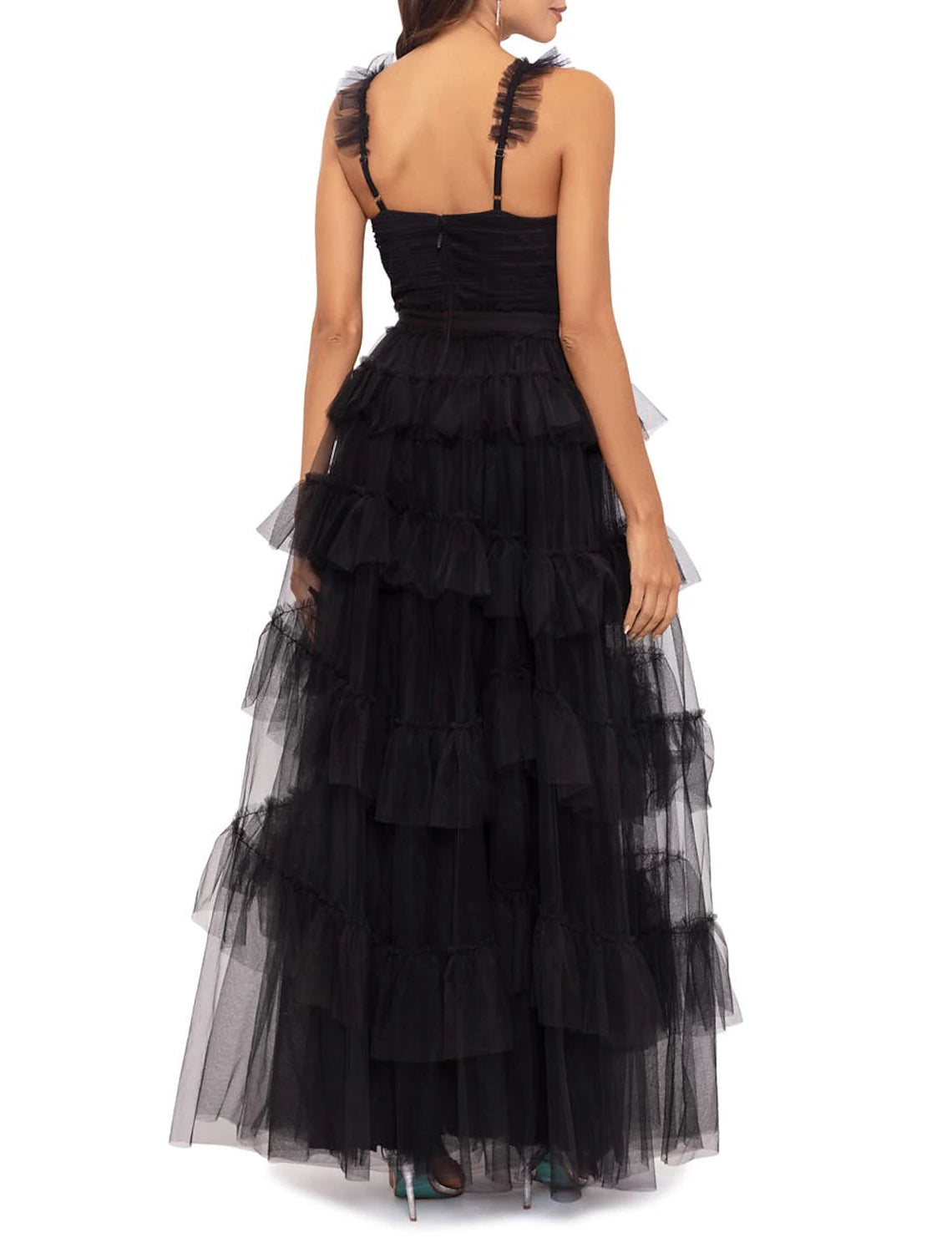 Wholesale Ball Gown Prom Dresses Tiered Plisse Dress Masquerade Prom Floor Length Sleeveless Sweetheart Tulle Ladder Back with Pure Color