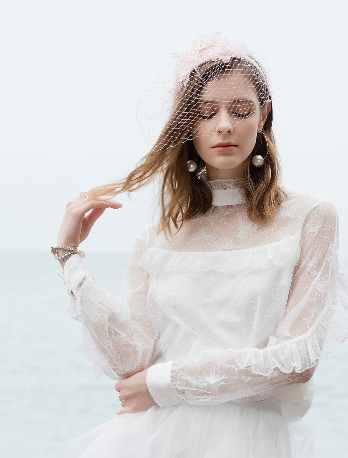 Wholesale Headwear Net Veil Hat Wedding Casual Tea Party Valentine's Day Horse Race Retro Romantic Classic With Tulle Face Veil Headpiece Headwear