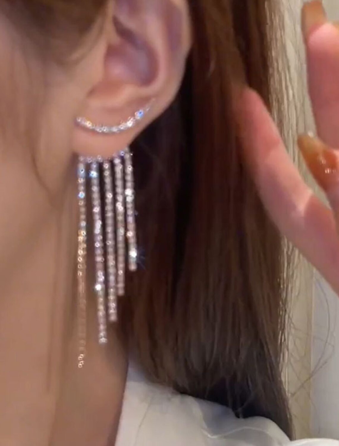 Wholesale Women‘s Drop Earrings Fine Jewelry Tassel Fringe Precious Cute Stylish Earrings Jewelry White For Wedding Party 3 Pairs