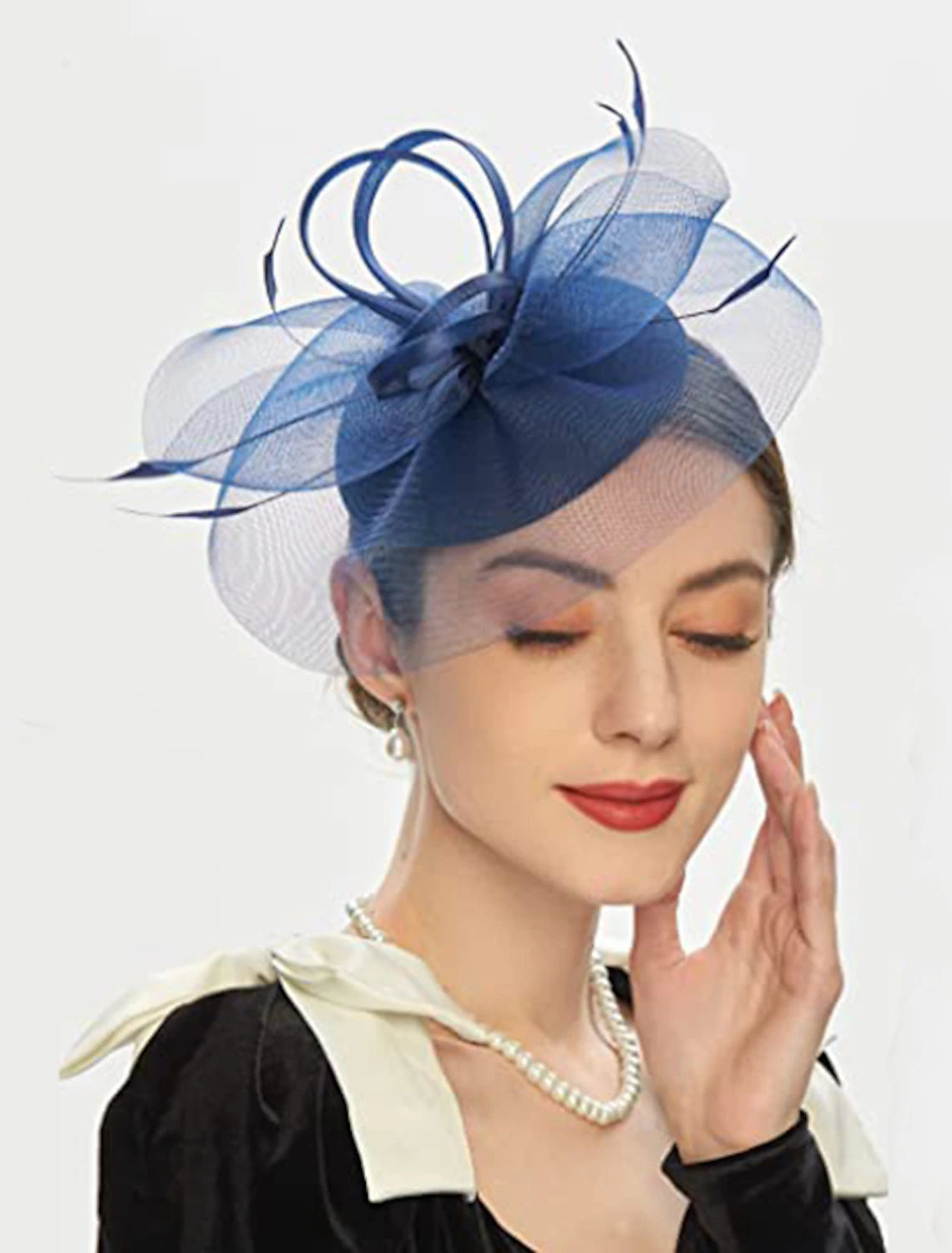 Wholesale Fascinators Feathers Pillbox Hat Wedding Kentucky Derby Melbourne Cup Cocktail Royal Astcot Flower Elegant With Pure Color Headpiece Headwear
